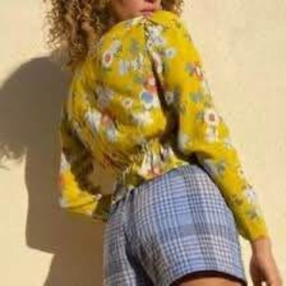 Aritzia Sunday Best yellow floral crop top size Small - Picture 6 of 6